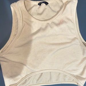 Tan crop top with a nice cut